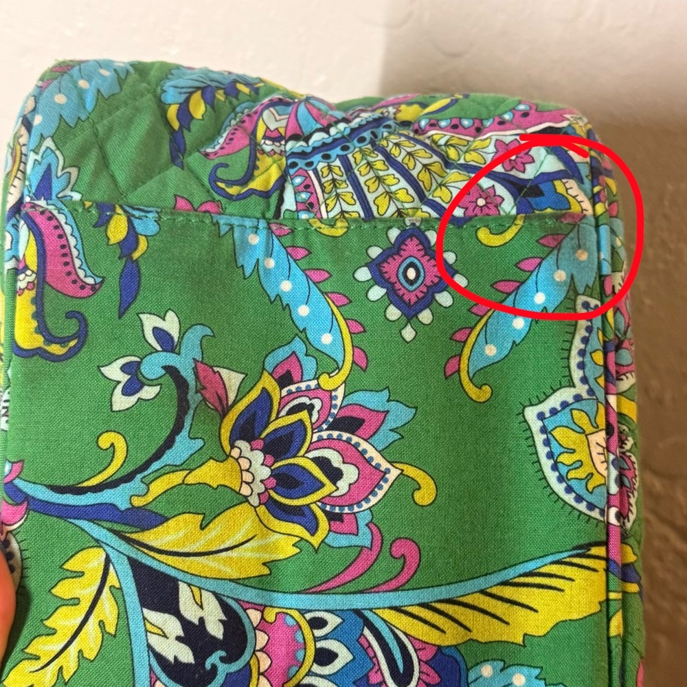 Vintage Vera Bradley Emerald Paisley Pattern Bowler Style Purse - Picture 11 of 11